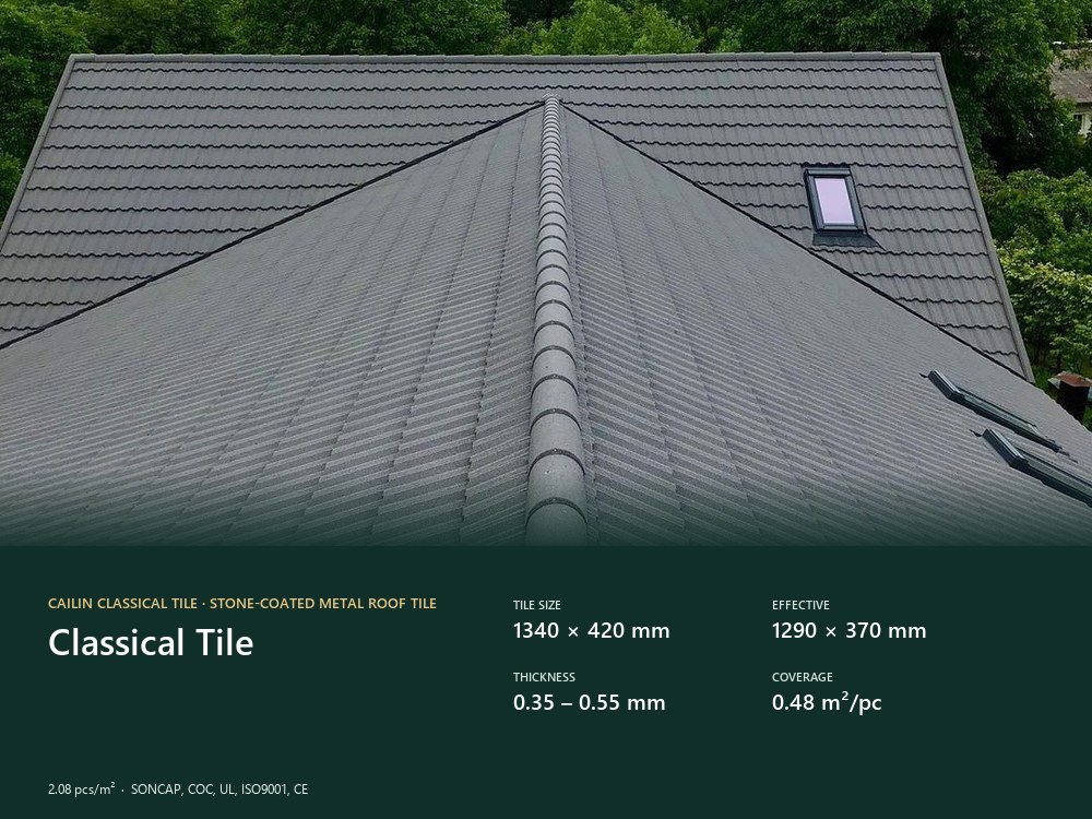 Cailin Classical stone-coated steel roofing project