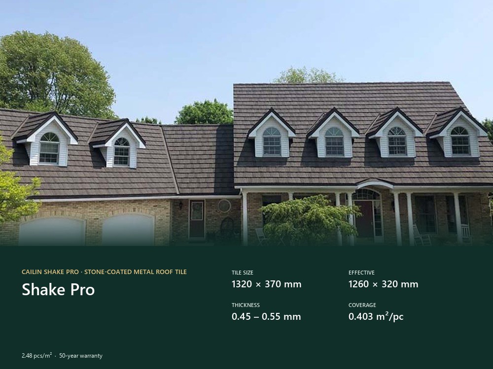 Cailin Shake Pro stone-coated steel roofing project