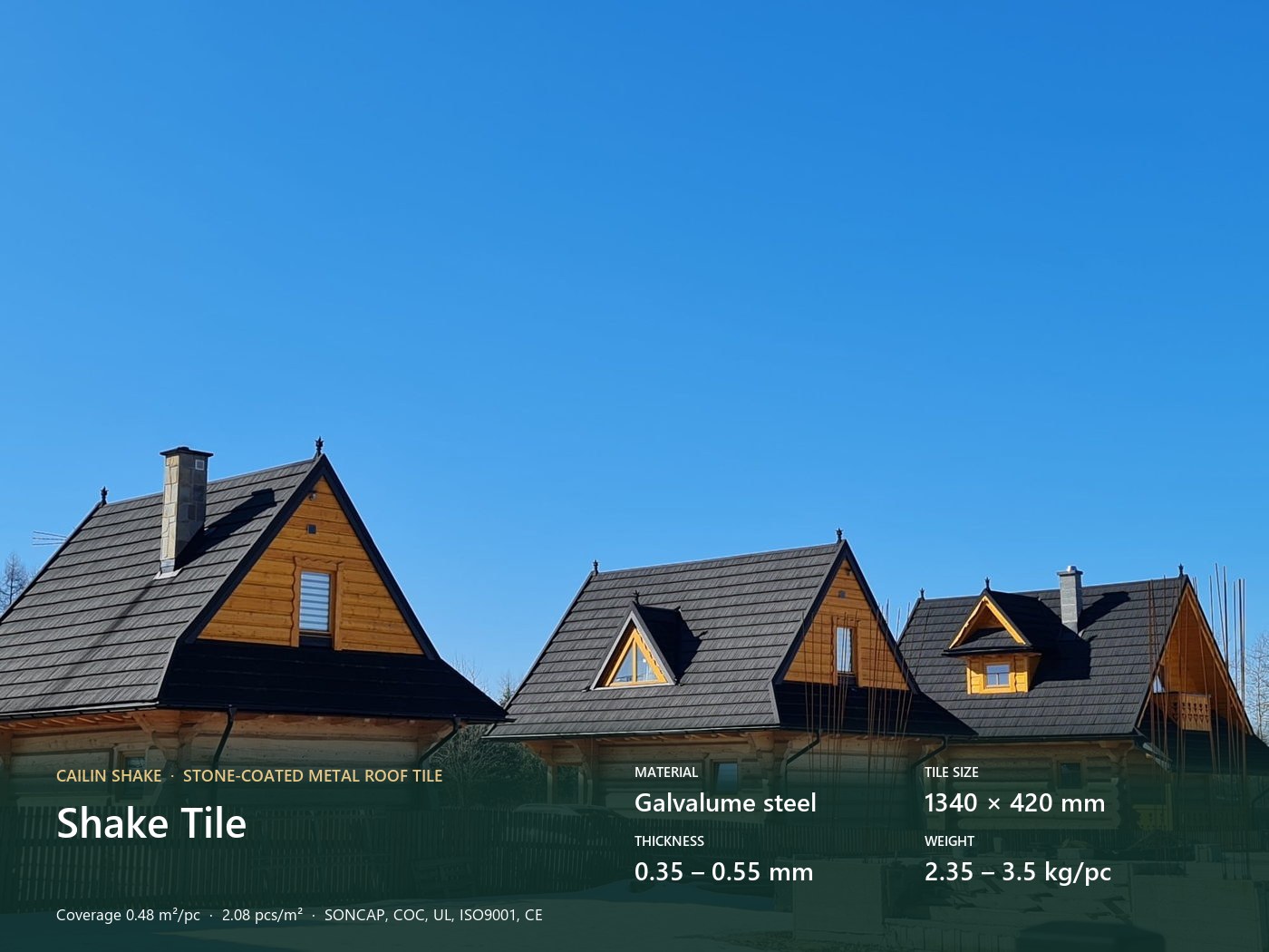 Cailin Shake stone-coated steel roofing project