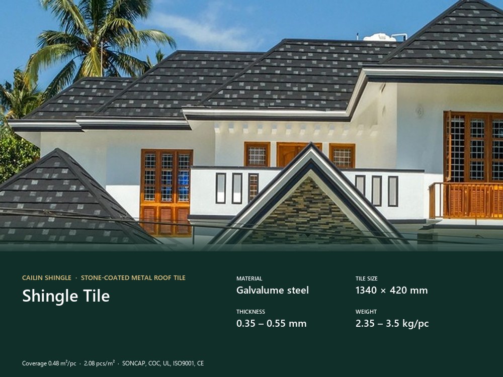 Cailin Shingle stone-coated steel roofing project